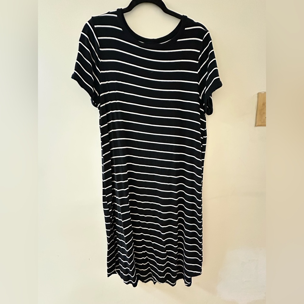 Torrid Black and White Striped Midi Dress